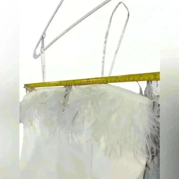 NWT Aidan by Aidan‎ Mattox Stretch Crepe Mini Dress Feather Trim Sheath 18 - Picture 13 of 16